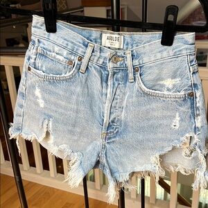 AGOLDE Distressed Denim Shorts